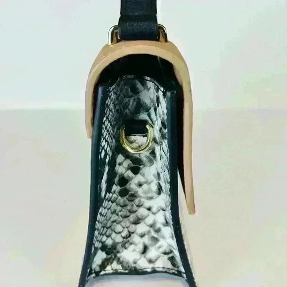 Anthropologie Jules Kae Snake Print Bag with Hearts. - Picture 3 of 8